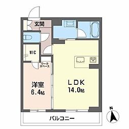Ｔ’ｓスクエアII 2階1LDKの間取り