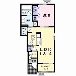 メゾン　ド　モア 1階1LDKの間取り