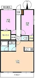 ＢＲＡＩＮ　ｍ 4階2LDKの間取り