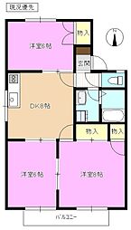グリーンハイツ大日堂 3DKの間取図画像