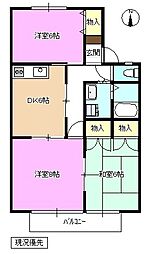 セジュール千曲A 3DKの間取図画像