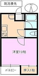コーポ・ワカツキ 1Kの間取図画像