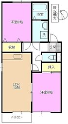 ルーラル・KA 2LDKの間取図画像