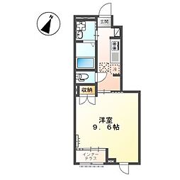 アヴァンスコート高田 1Kの間取図画像