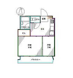 JR中央本線 高円寺駅 徒歩3分の賃貸マンション 7階2Kの間取り