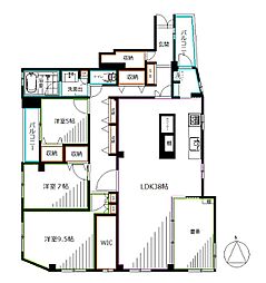 西武新宿線 新井薬師前駅 徒歩7分の賃貸マンション 3階4LDKの間取り