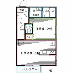 西武新宿線 鷺ノ宮駅 徒歩8分の賃貸アパート 1階1LDKの間取り