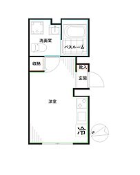 JR中央本線 高円寺駅 徒歩7分の賃貸マンション 1階ワンルームの間取り