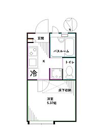 JR中央本線 高円寺駅 徒歩5分の賃貸アパート 1階1Kの間取り