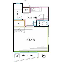 東京メトロ丸ノ内線 新高円寺駅 徒歩5分の賃貸アパート 1階1Kの間取り