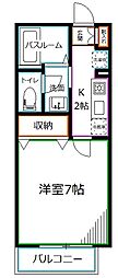西武新宿線 野方駅 徒歩13分の賃貸アパート 2階1Kの間取り