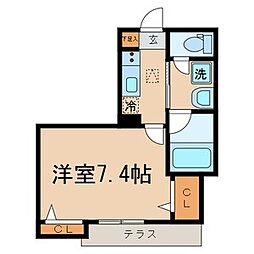 東京メトロ丸ノ内線 東高円寺駅 徒歩5分の賃貸アパート 1階1Kの間取り