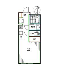 JR総武線 阿佐ケ谷駅 徒歩4分の賃貸マンション 4階ワンルームの間取り