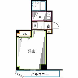 JR中央本線 高円寺駅 徒歩6分の賃貸マンション 3階1Kの間取り