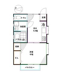 東京メトロ丸ノ内線 東高円寺駅 徒歩6分の賃貸アパート 1階1DKの間取り