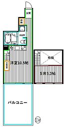 東京メトロ丸ノ内線 東高円寺駅 徒歩4分の賃貸マンション 5階ワンルームの間取り