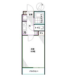 西武新宿線 野方駅 徒歩3分の賃貸マンション 2階1Kの間取り