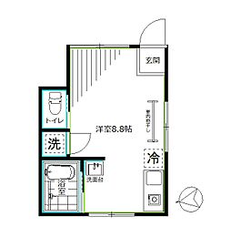 東京メトロ丸ノ内線 方南町駅 徒歩4分の賃貸アパート 1階ワンルームの間取り