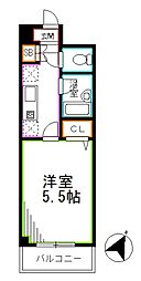 JR中央本線 阿佐ケ谷駅 徒歩7分の賃貸マンション 2階1Kの間取り