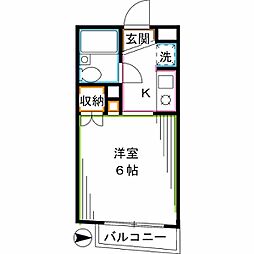 東京メトロ丸ノ内線 新高円寺駅 徒歩5分の賃貸マンション 3階1Kの間取り