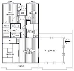 西武新宿線 下井草駅 徒歩4分の賃貸マンション 4階3LDKの間取り