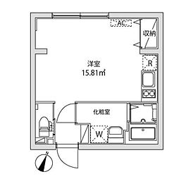 JR総武線 阿佐ケ谷駅 徒歩4分の賃貸マンション 2階ワンルームの間取り