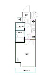 西武新宿線 鷺ノ宮駅 徒歩5分の賃貸マンション 3階1Kの間取り
