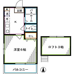 ハウズ高円寺 1Kの間取図画像