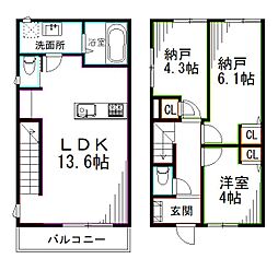 KoletTerrace杉並本天沼 1SLDKの間取図画像