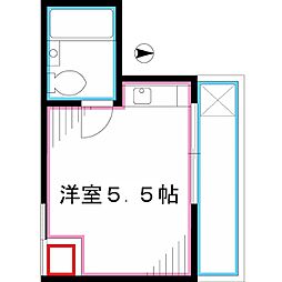 うぐい荘 ワンルームの間取図画像