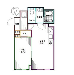 ウェルスクエア方南町 1LDKの間取図画像