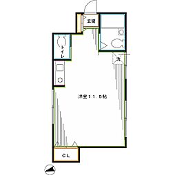 パンセD ワンルームの間取図画像