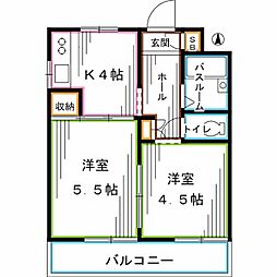 センチュリー野方 2Kの間取図画像