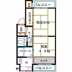 阿佐谷大同マンション 2Kの間取図画像