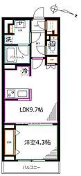 テラス杉並方南町 1LDKの間取図画像