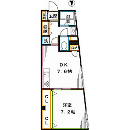 エトワール阿佐谷 1DKの間取図画像