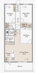 JR中央本線 武蔵境駅 徒歩5分の賃貸マンション 2階3LDKの間取り