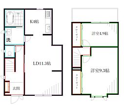 中町2丁目戸建 2LDKの間取り