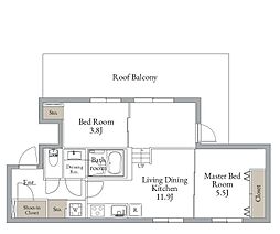 JR総武線 西荻窪駅 徒歩7分の賃貸マンション 3階2LDKの間取り
