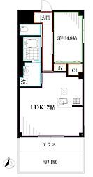 シレーナ 1階1LDKの間取り