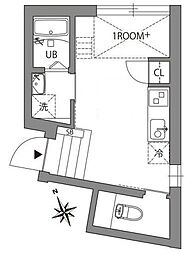 GREEN TERRACE KICHIJOJI 1階ワンルームの間取り