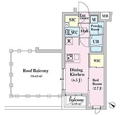 JR中央本線 武蔵境駅 徒歩10分の賃貸マンション 4階1DKの間取り