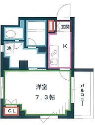JR中央本線 三鷹駅 徒歩2分の賃貸マンション 4階1Kの間取り