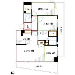 クリオ武蔵小金井フロントアベニュー 3階3LDKの間取り