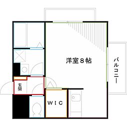 ウィステリア　コート 1階ワンルームの間取り