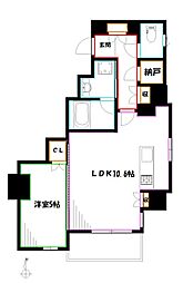 KDXレジデンス三鷹 3階1LDKの間取り