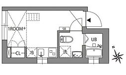 GREEN TERRACE KICHIJOJI 2階ワンルームの間取り