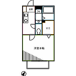 エターナル・ヒル 2階1Kの間取り