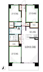 トラープランド蒼麗館 7階3LDKの間取り
