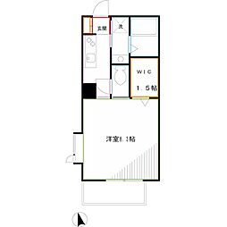チェリーハイツ 1階1Kの間取り